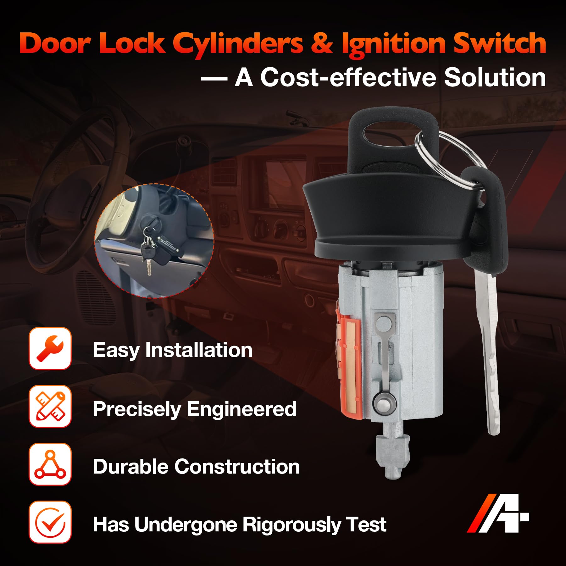 ATRACYPART F-350 door lock cylinders with chrome finish for long-lasting performance