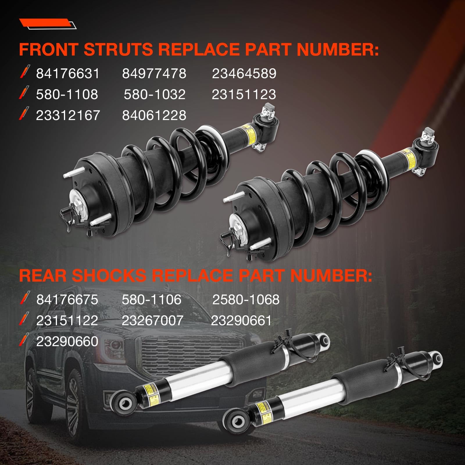 ATRACYPART front strut absorption for Chevrolet Tahoe supports smoother highway cruising.