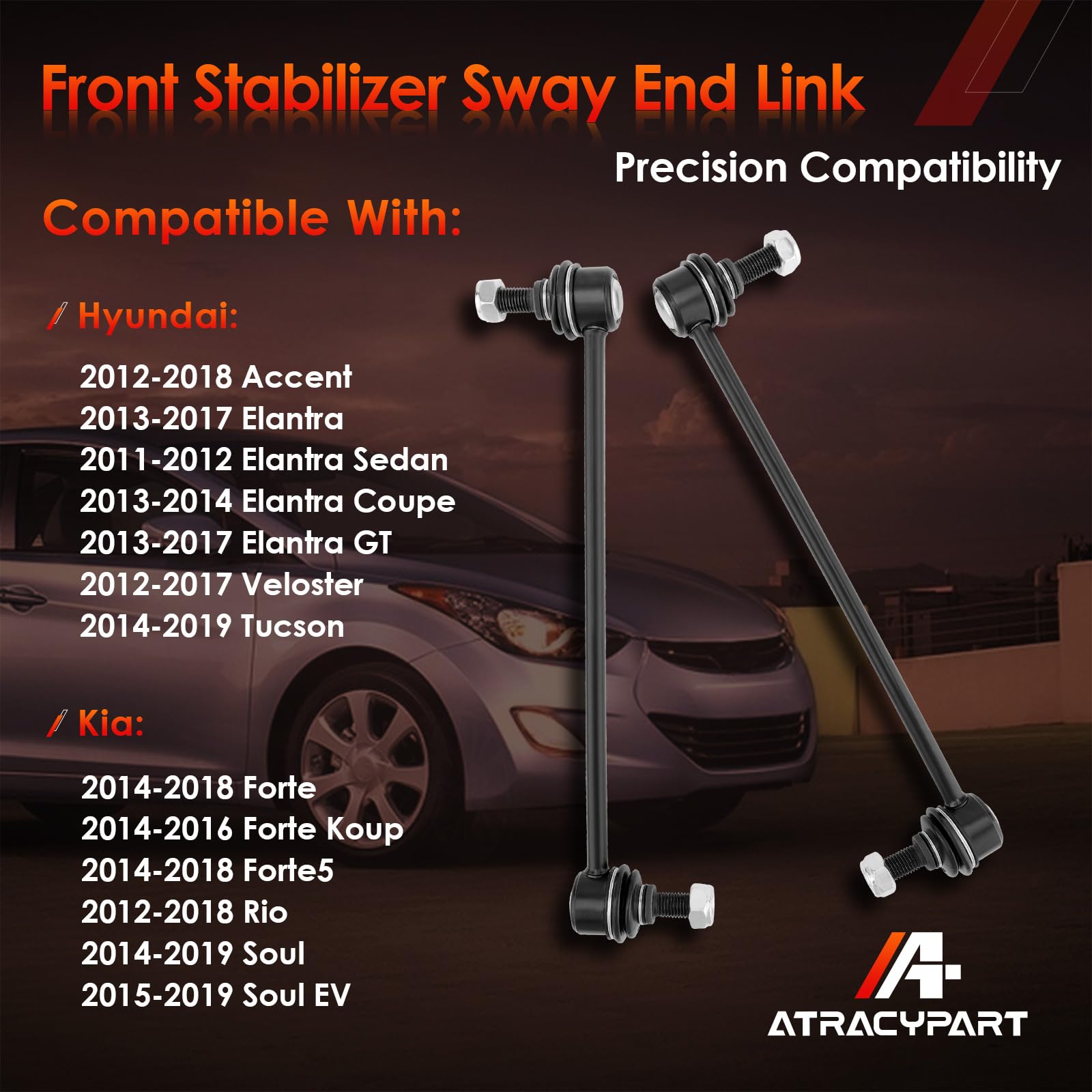 ATRACYPART zinc-nickel alloy end link resists rust for long-lasting performance