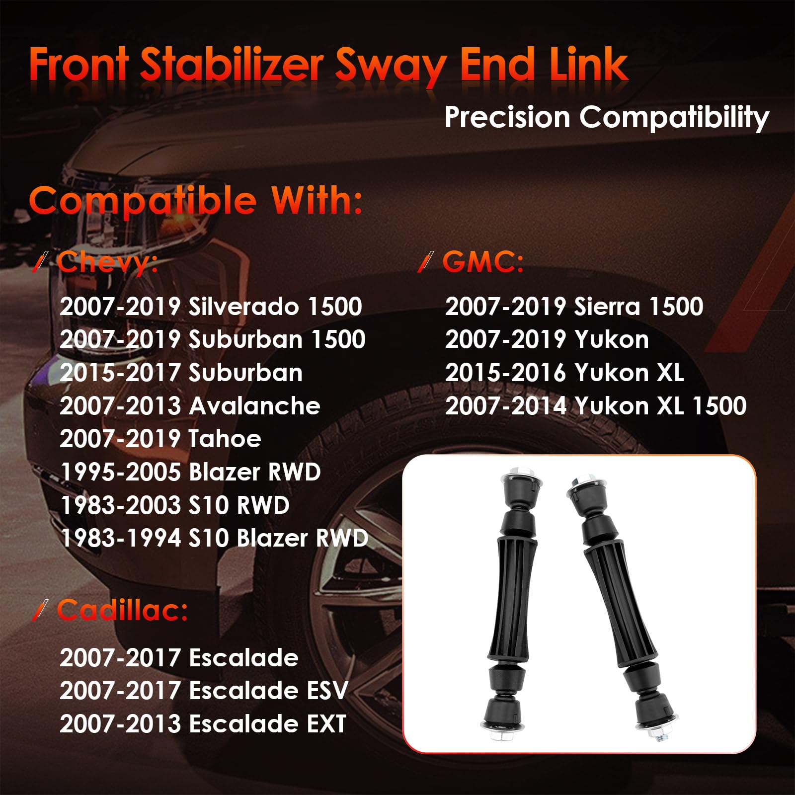 ATRACYPART front sway bar link right installation view enhances cornering control.