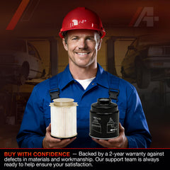 ATRACYPART fuel filter separator close-up highlighting dense filtration media