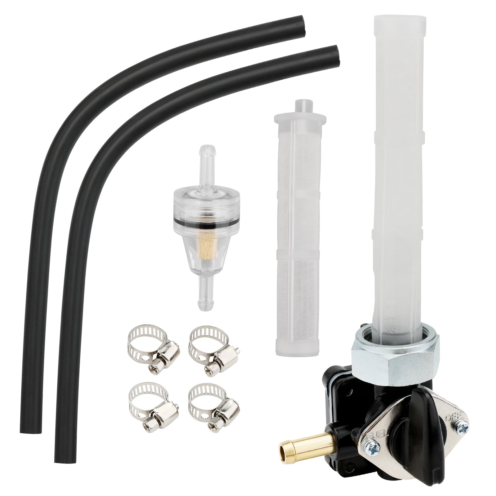 ATRACYPART fuel petcock left exit 22mm with hoses for smooth fuel flow