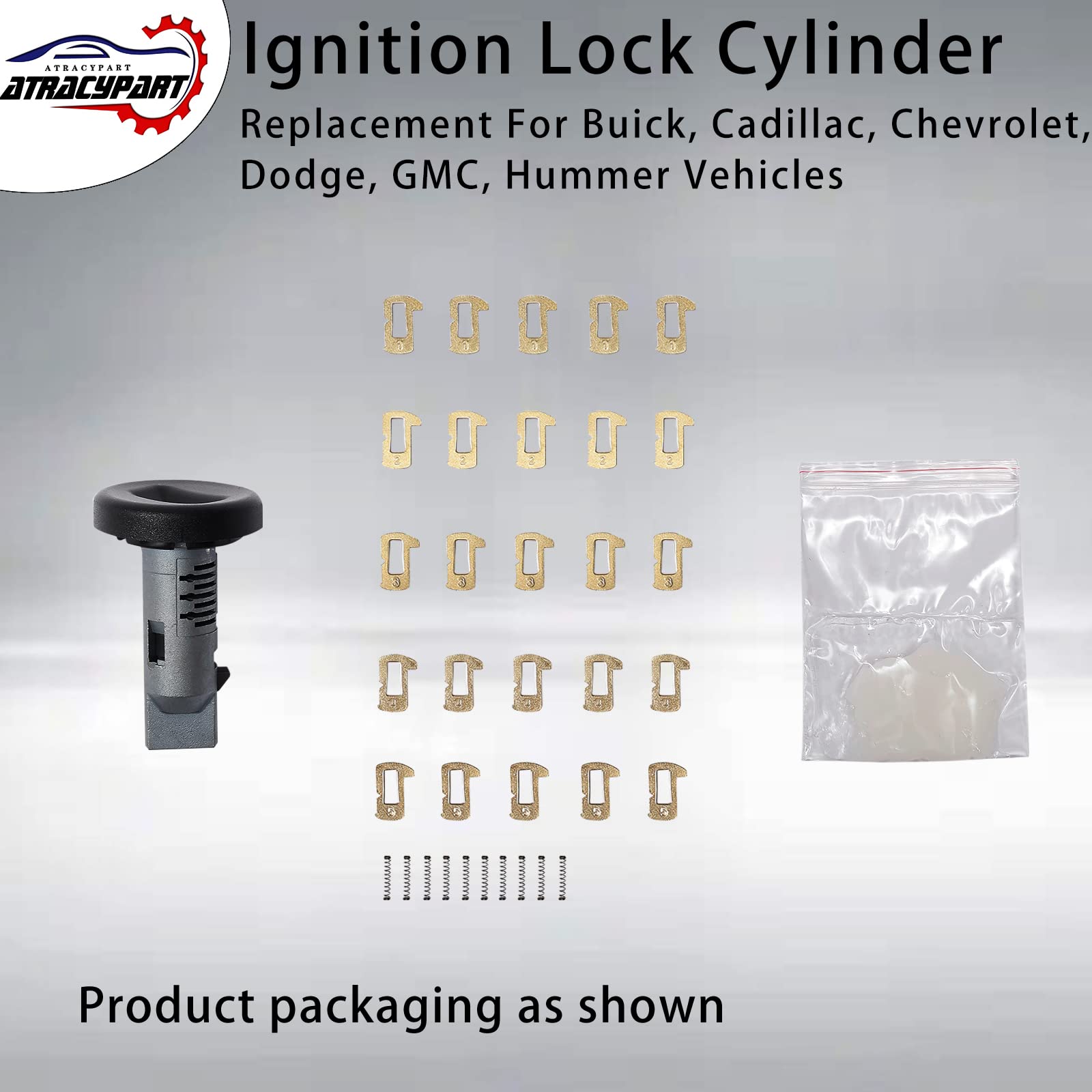 ATRACYPART ignition lock cylinder interior view suggests precise mechanism alignment for compatibility.