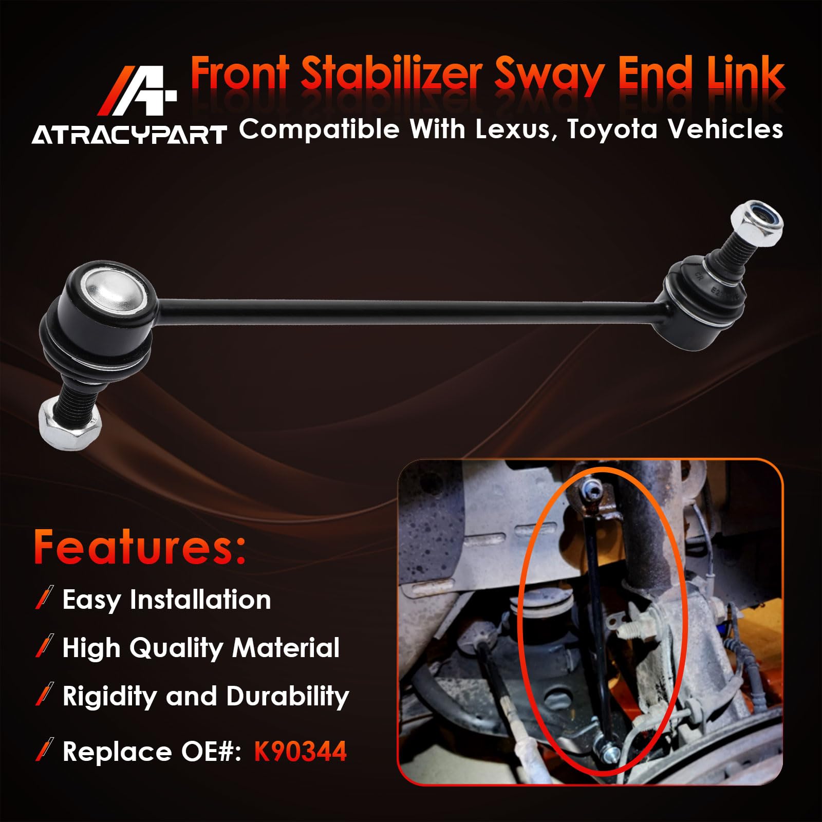 ATRACYPART K90344 sturdy steel linkage for long-lasting durability.