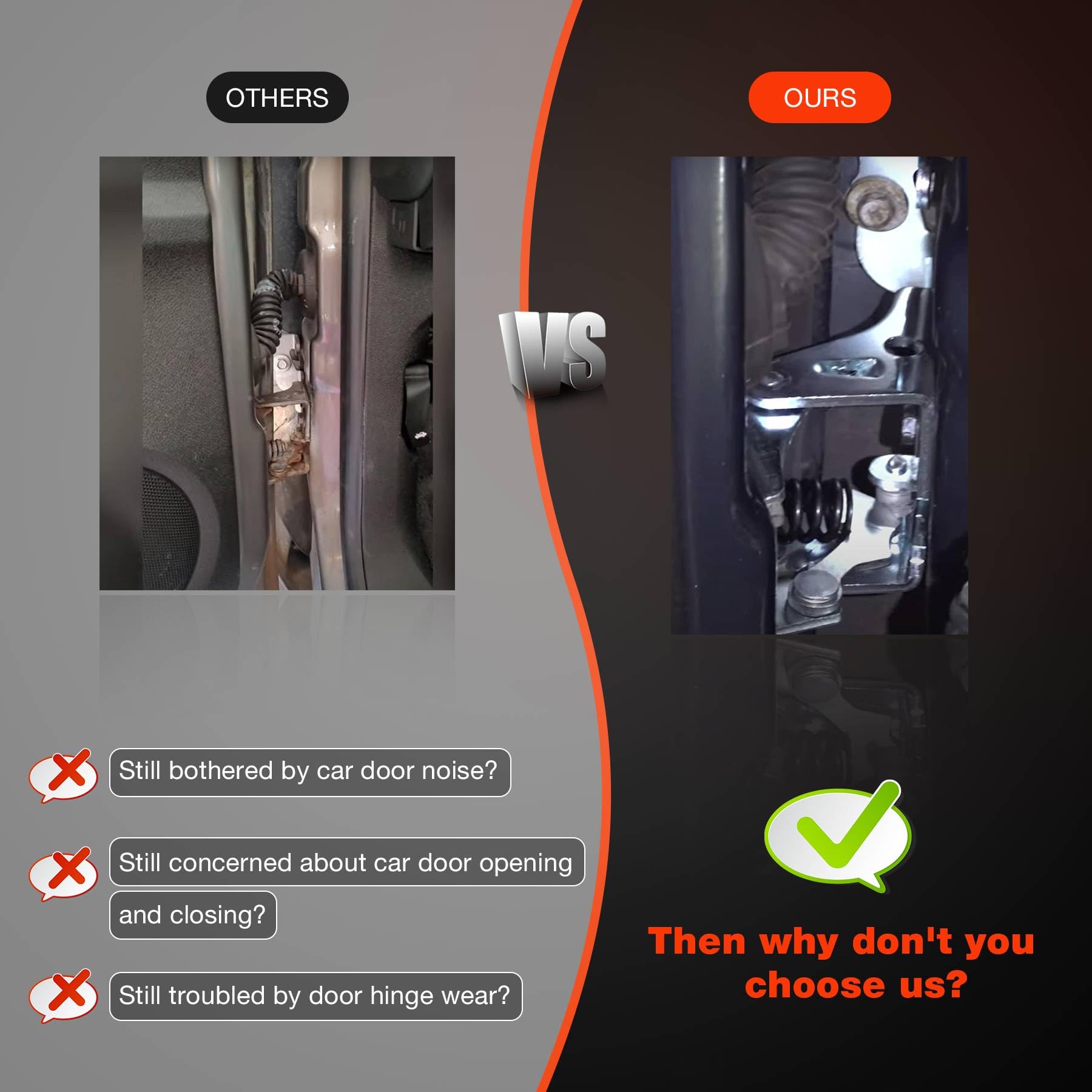 ATRACYPART lower door hinge front right passenger side improves quiet door movement.