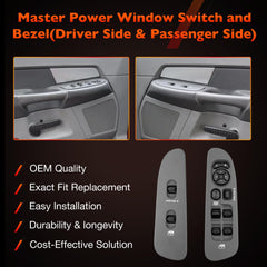 ATRACYPART master power window switch with bezel on passenger side for easy control