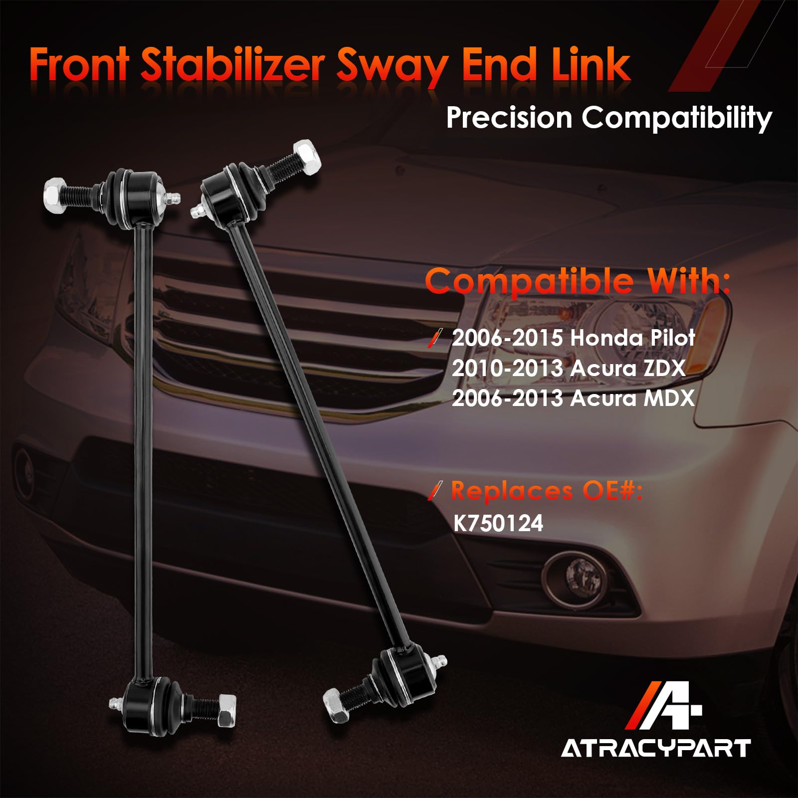 ATRACYPART MDX front stabilizer links assembly shot showing secure connection
