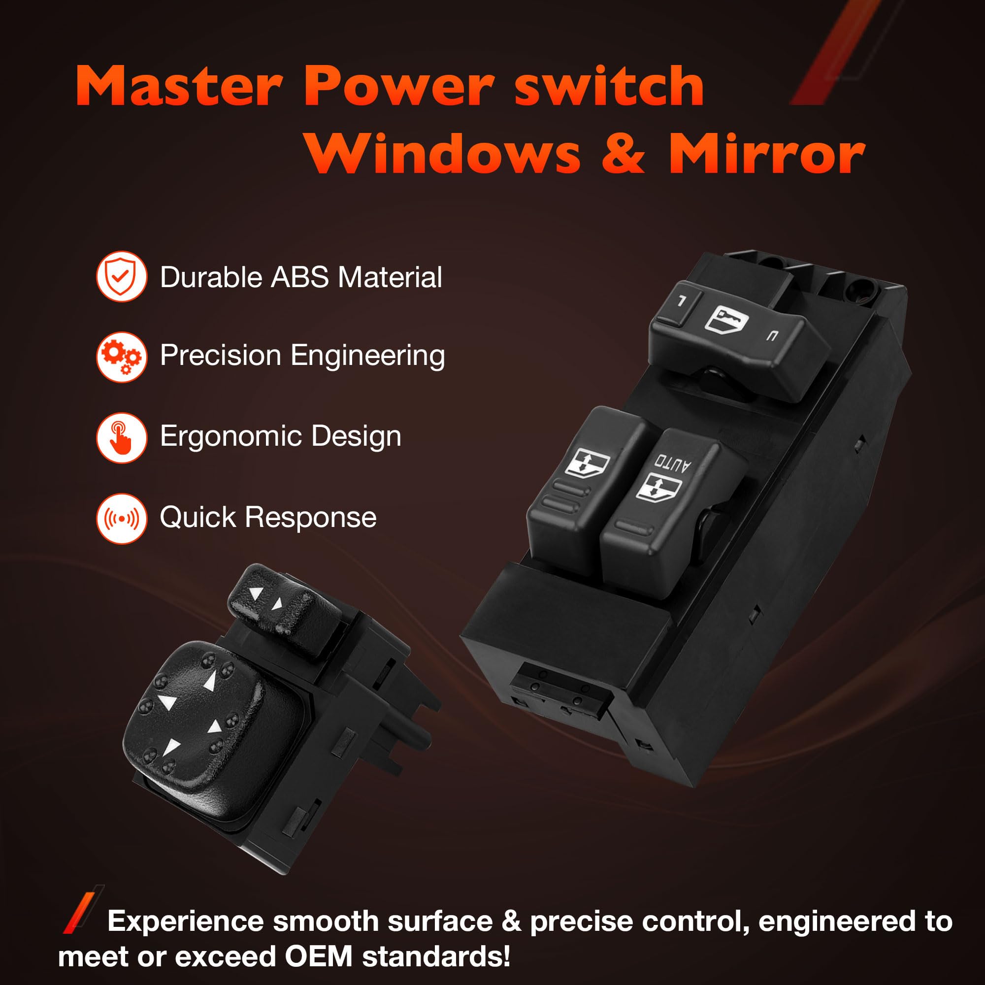 ATRACYPART driver-side mirror and window switch close-up showing reliable connections