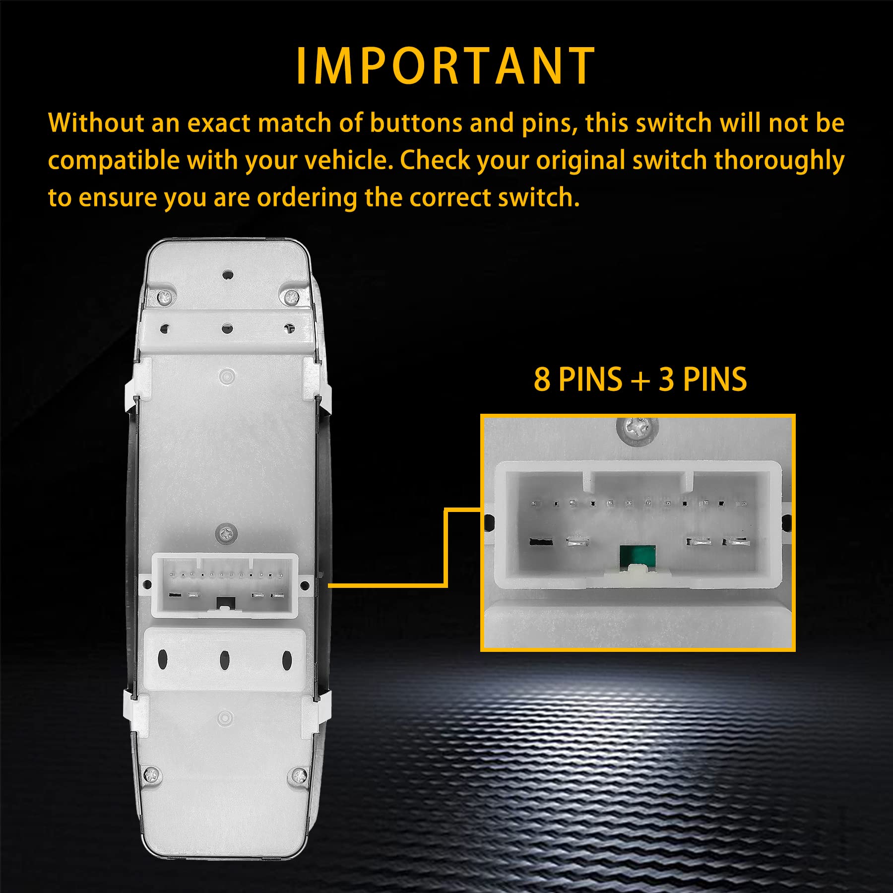 ATRACYPART OE-design driver master switch provides direct-fit replacement.