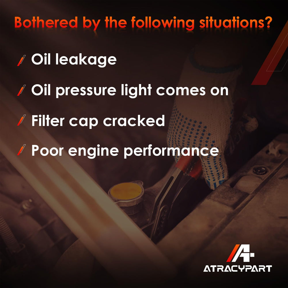 ATRACYPART oil filter cap closeup highlights durable seal surfaces for long-lasting performance.