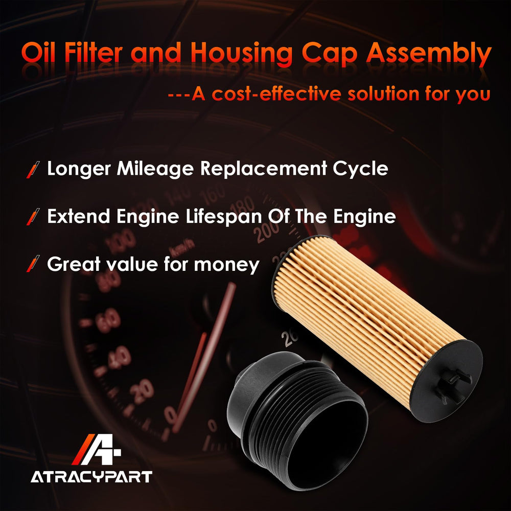 ATRACYPART oil-filter-cap compatibility chart shows service-ready replacement options.