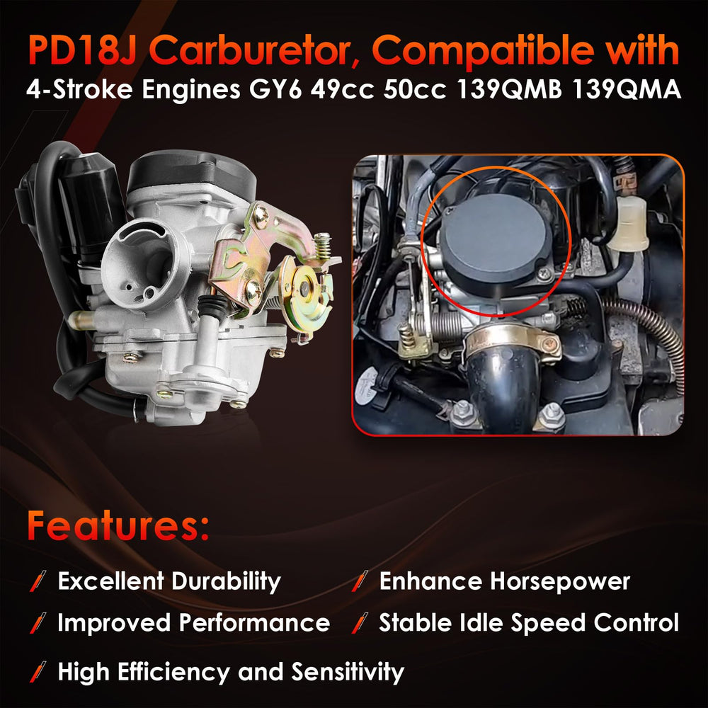 ATRACYPART PD18J carburetor intake 28mm fits versatile engine lineup