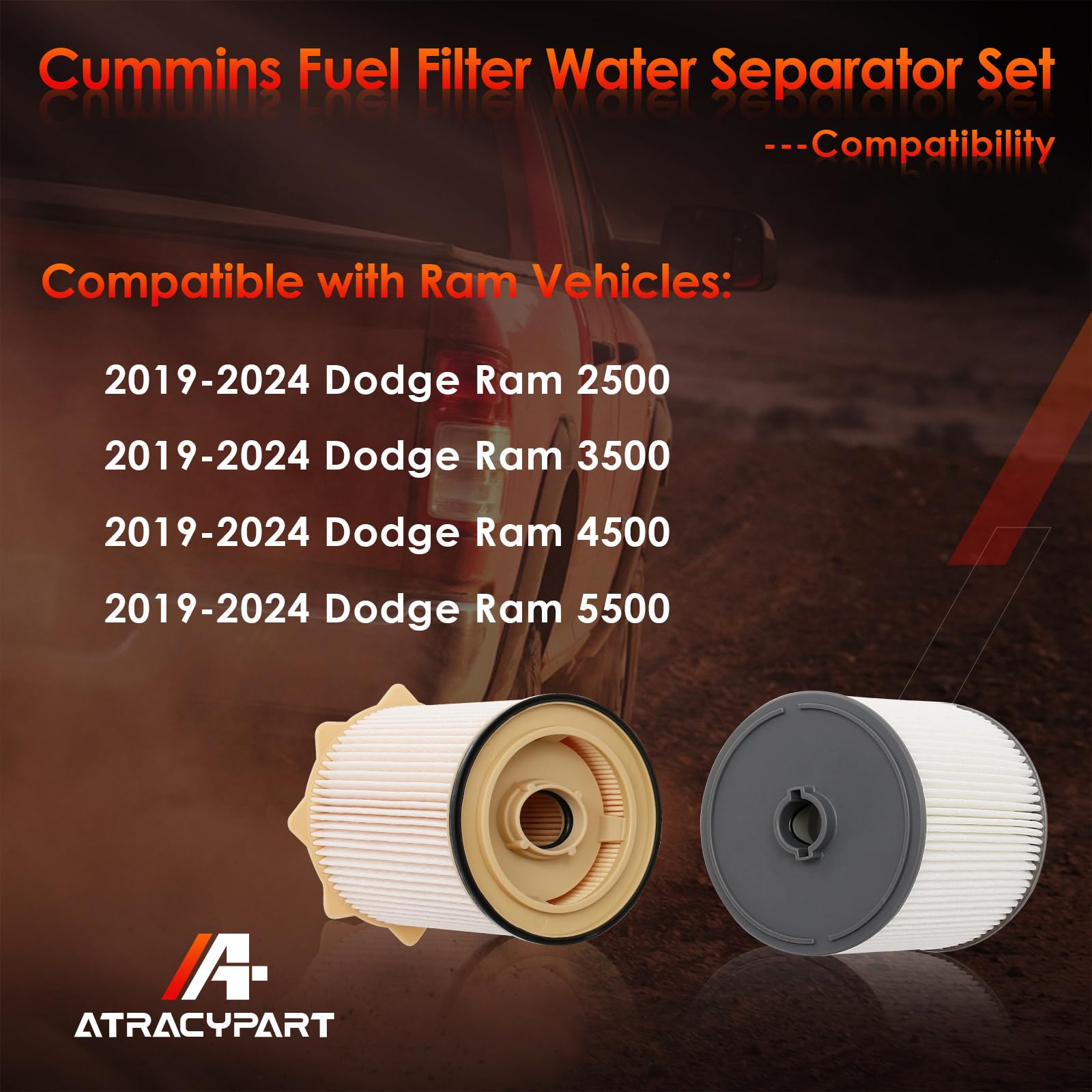 Premium filtration media inside the ATRACYPART filter kit for Dodge Ram.