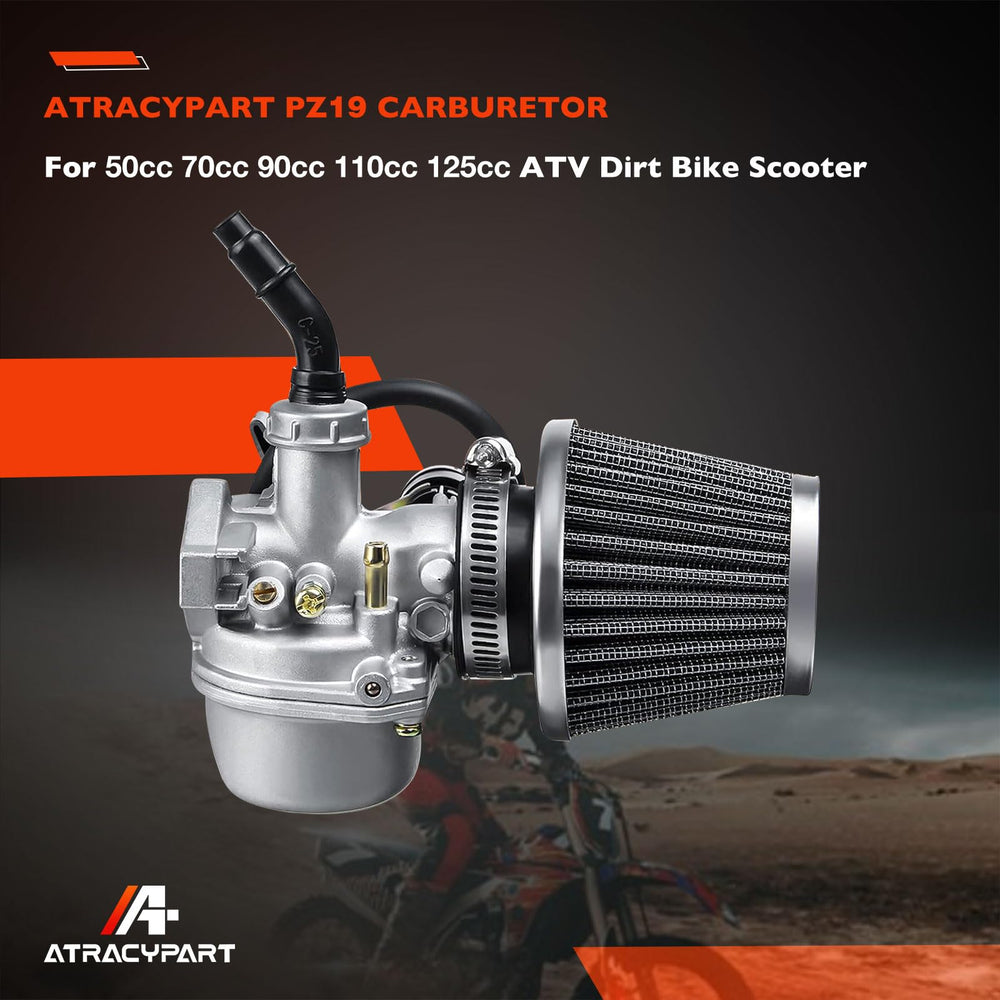 ATRACYPART PZ19 carburetor package includes fuel line and gasket set.