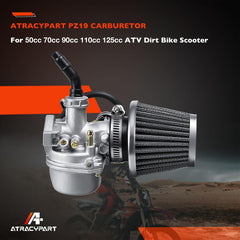 ATRACYPART PZ19 carburetor package includes fuel line and gasket set.