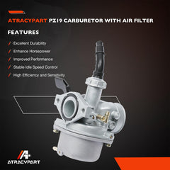 ATRACYPART PZ19 carburetor with air filter attached for immediate use.