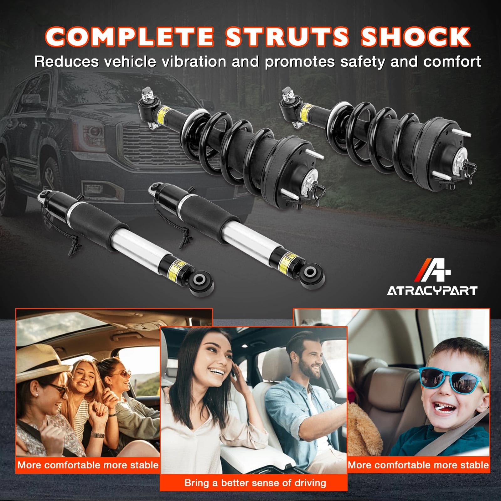ATRACYPART rear shock absorption for GMC Yukon XL cushions rough terrain.