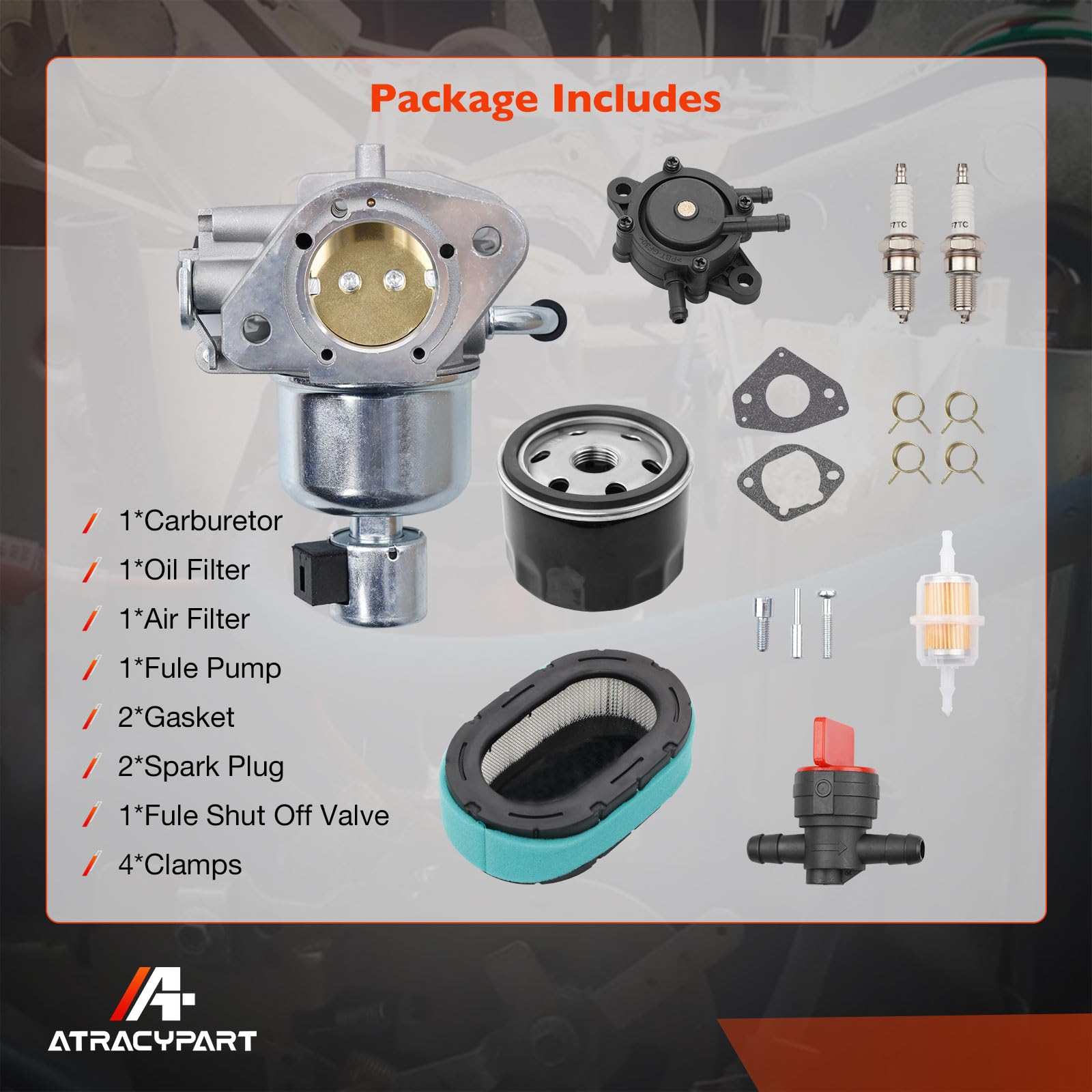 ATRACYPART spark plugs included help start-up and combustion consistency.