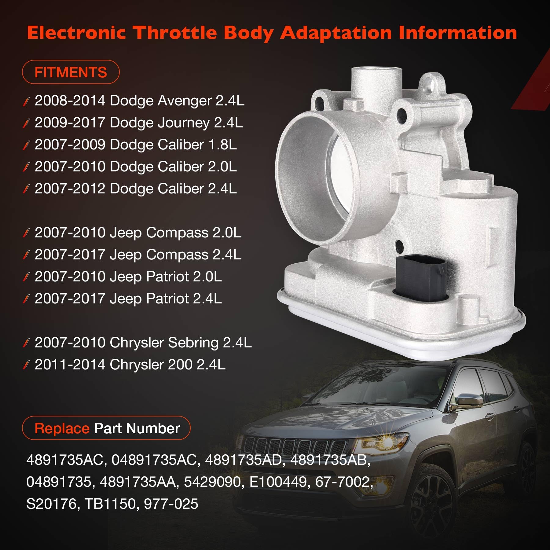 ATRACYPART throttle body sensor close-up showing durable aluminum housing.