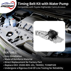 ATRACYPART timing belt kit components set laid out for maintenance