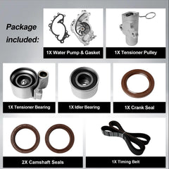 ATRACYPART timing belt kit water pump components laid out with clear labeling