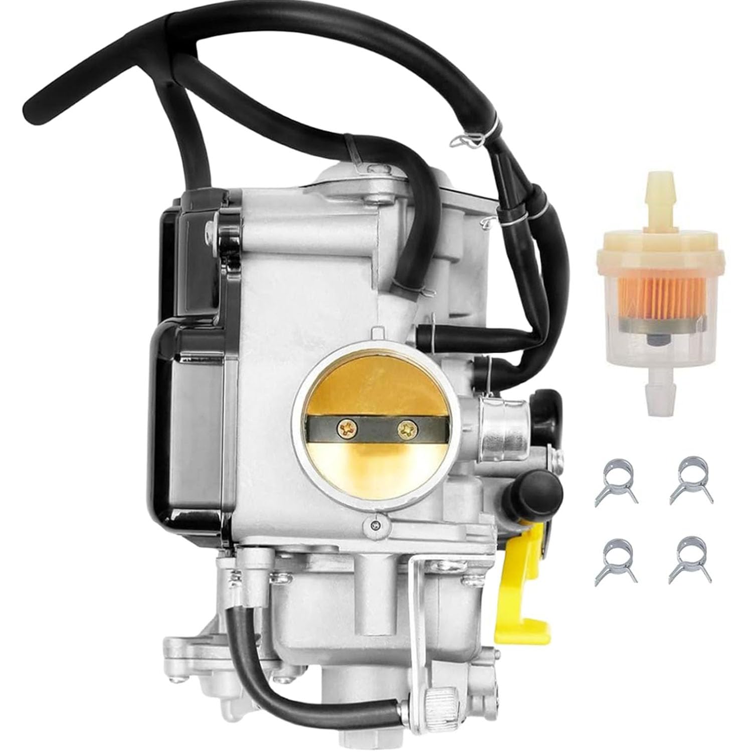 ATRACYPART TRX400 carburetor close-up highlights precise fuel mixing for smooth power.