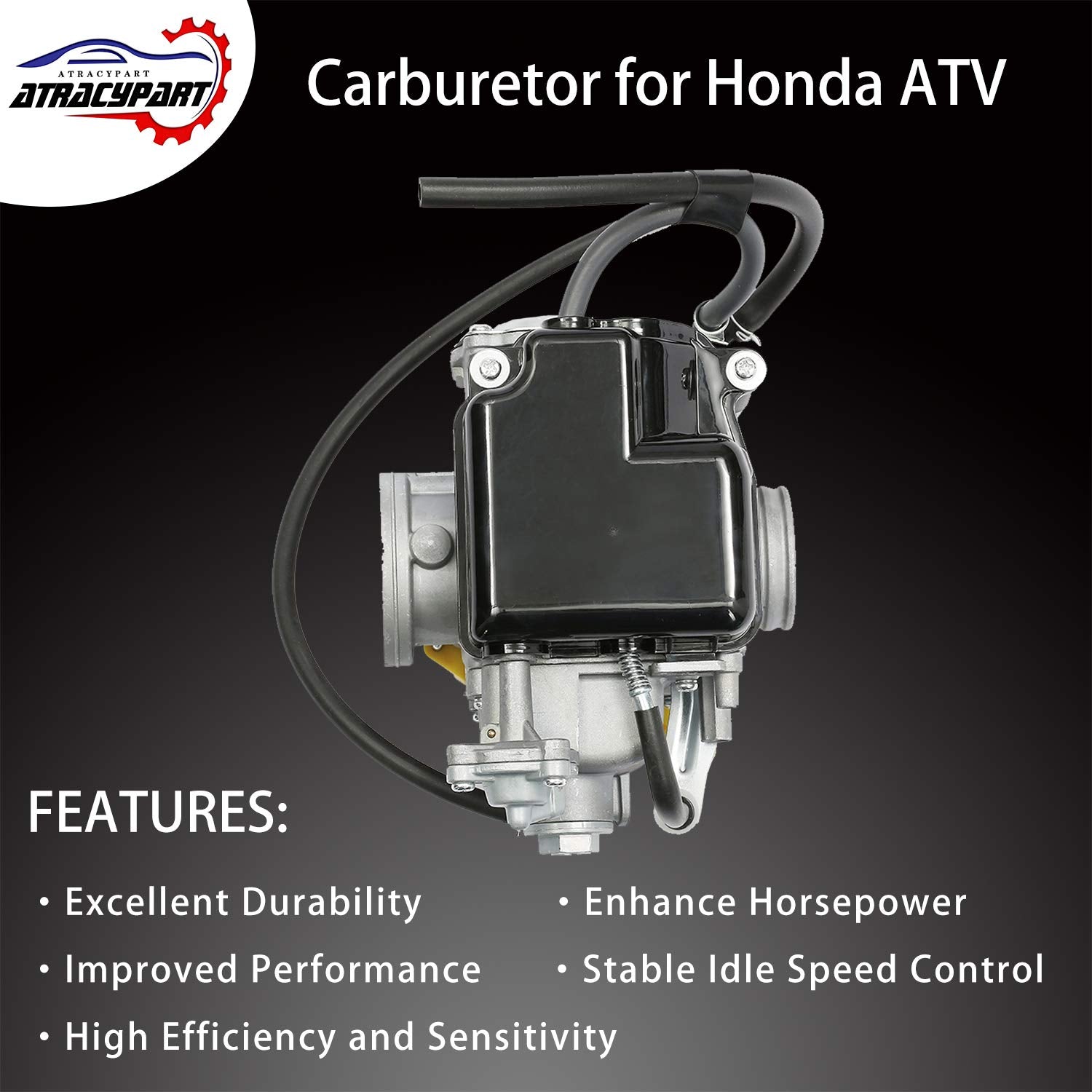 ATRACYPART TRX400 carburetor installed on Honda Sportrax for reliable performance.