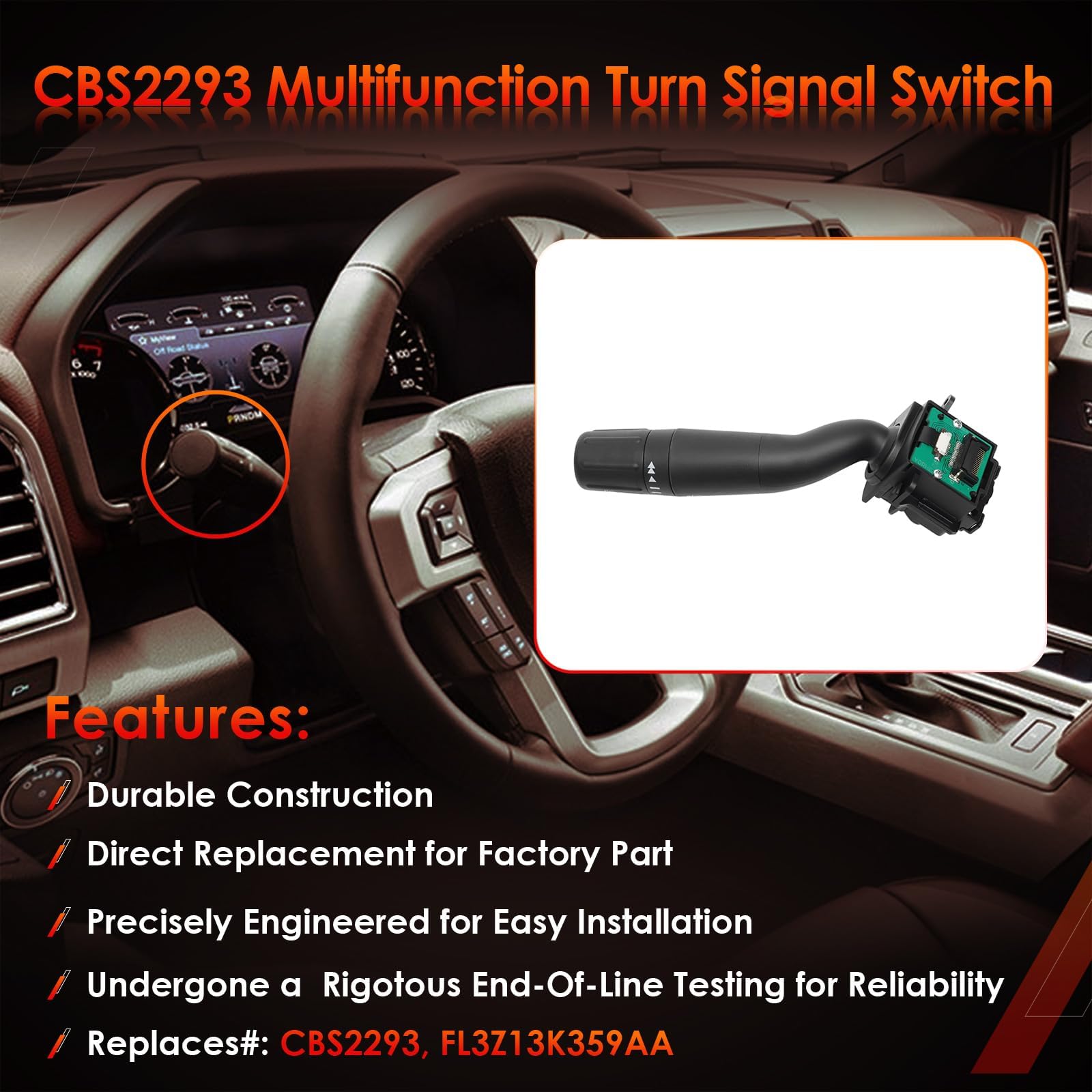 ATRACYPART turn signal control lever close-up showing precise input for safe signaling