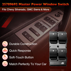 ATRACYPART window switch close-up shows durable ABS and PP housing.