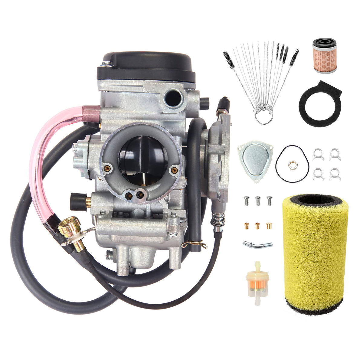 ATRACYPART Yamaha Kodiak 400 carburetor front view improves throttle response.