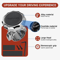 Atsorvicate universal-fit knob for 1 to 1.35 inch steering wheels.