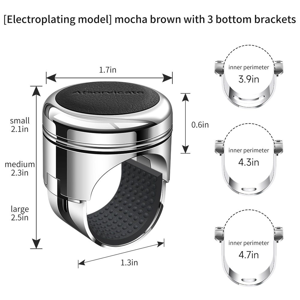 Atsorvicate universal-fit knob suits a broad range of steering wheels.