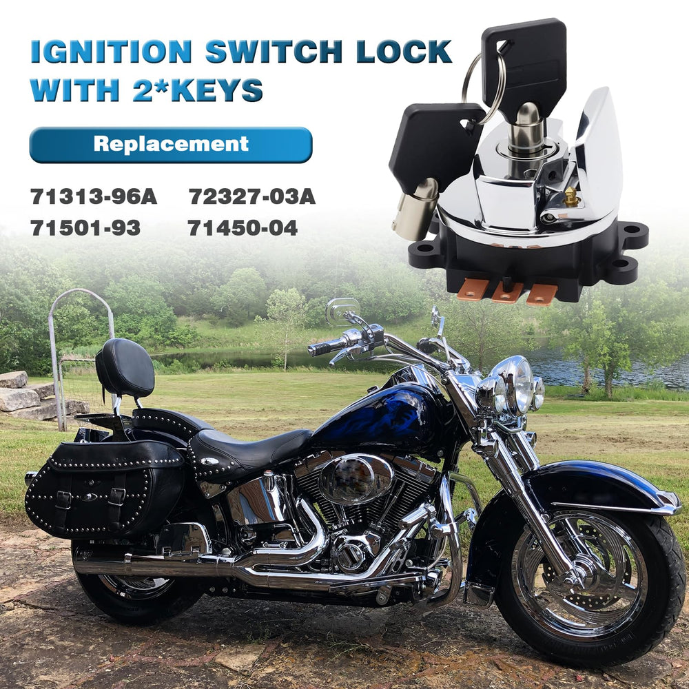 atsuch ignition switch with two keys included, convenient replacement for Harley.