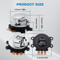 atsuch zinc alloy, chrome-plated ignition switch resists rust on Harley bikes.