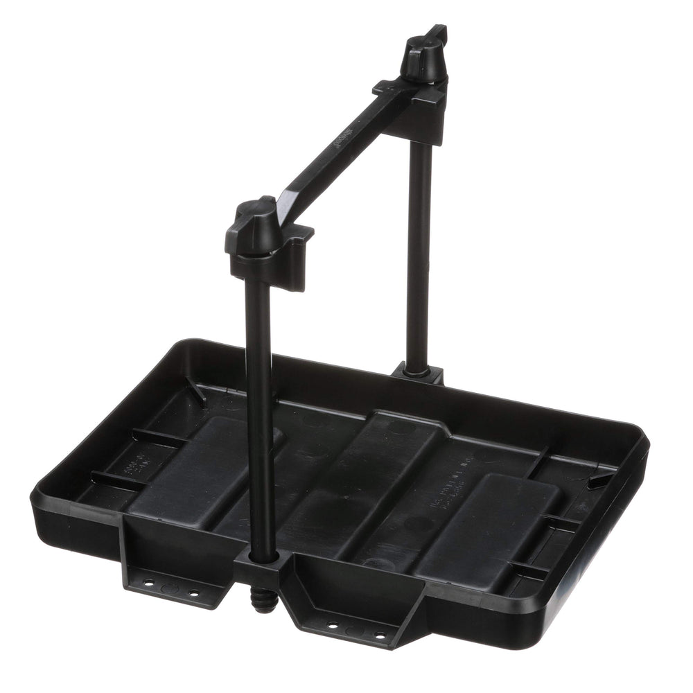 Attwood 9090-5 battery tray front view showing secure crossbar for stability
