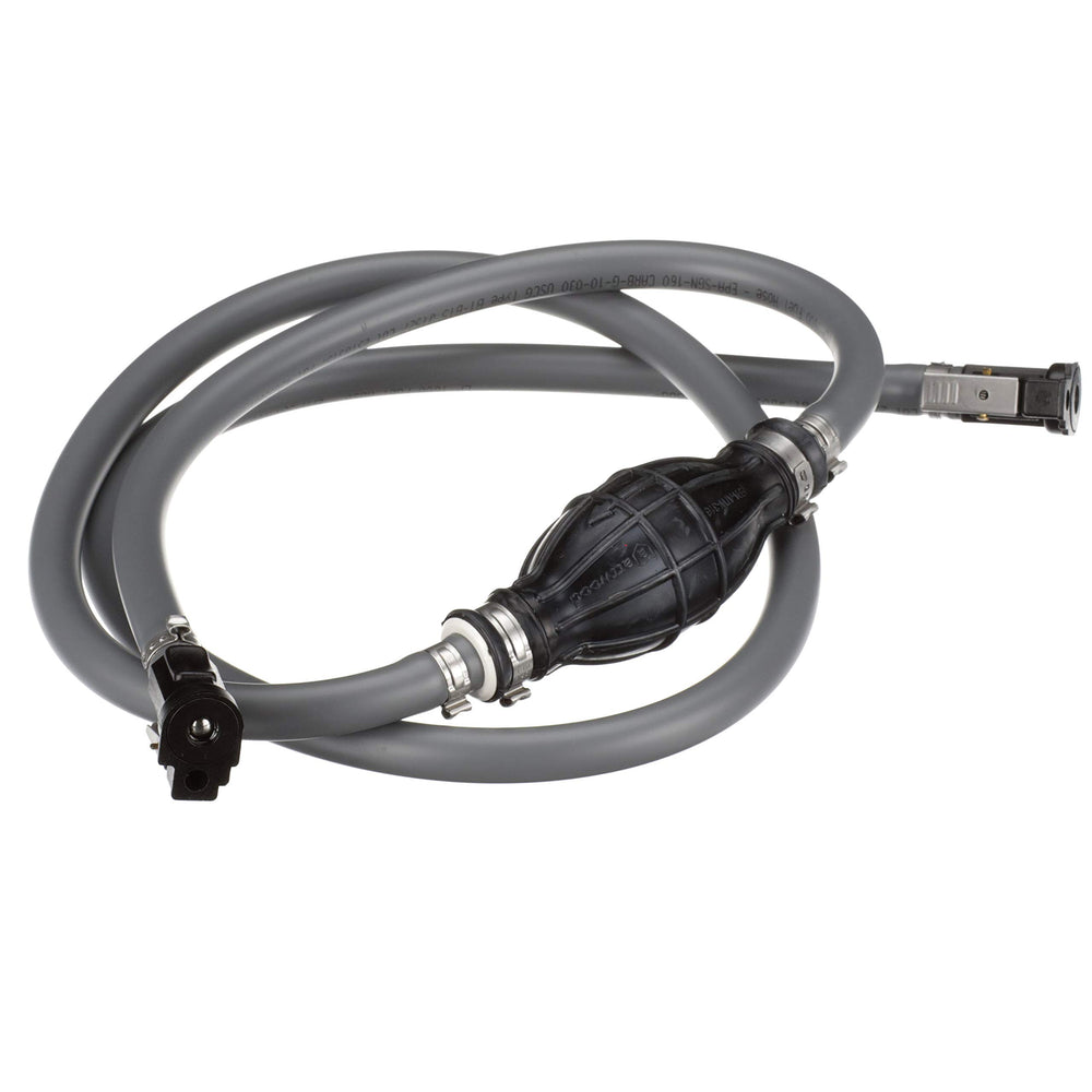 Primer bulb on Attwood kit enables quick engine priming in marine conditions.