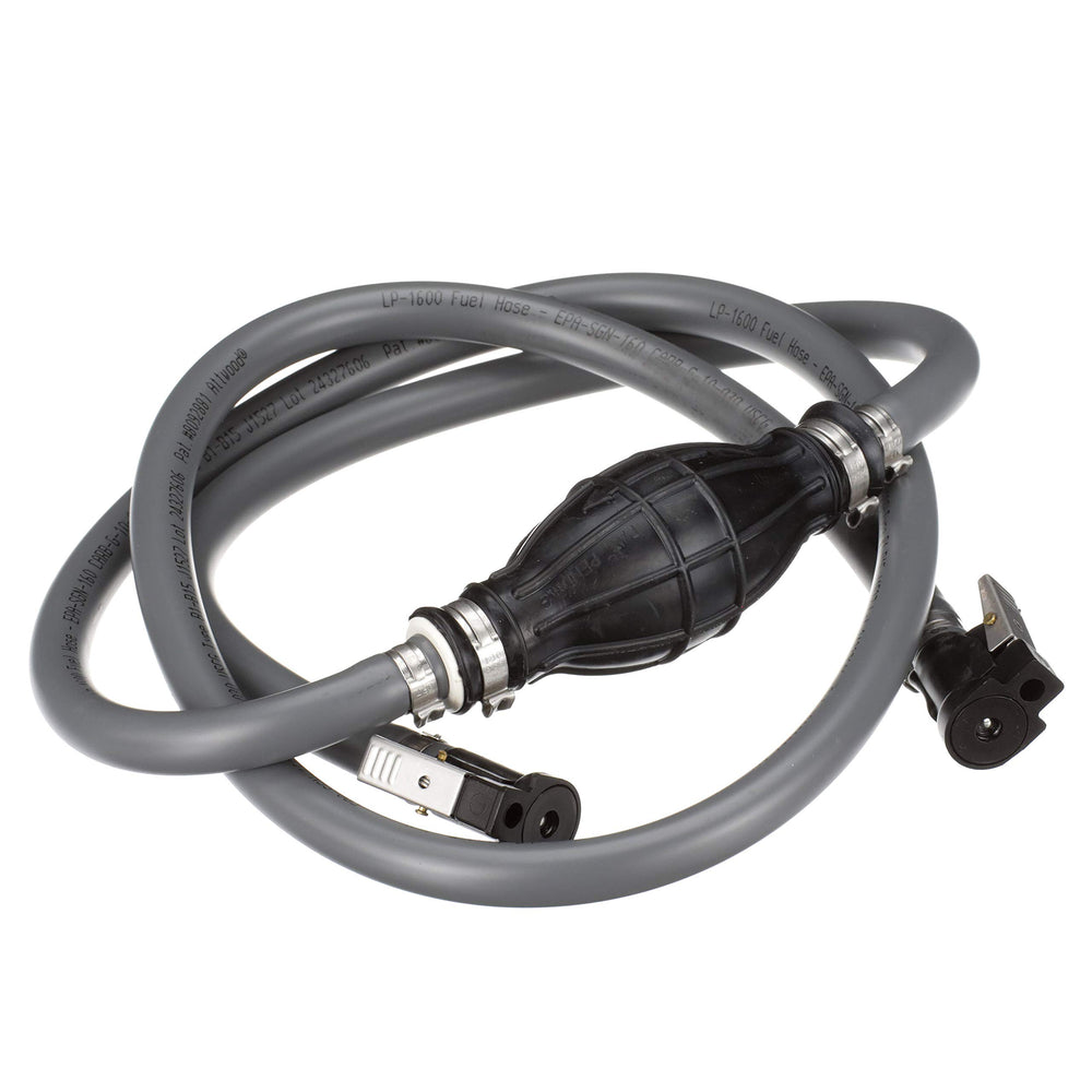 Attwood primer bulb for faster priming and consistent fuel flow.