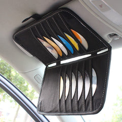 Aturmon car visor CD holder with 14 pockets keeps CDs neatly organized.