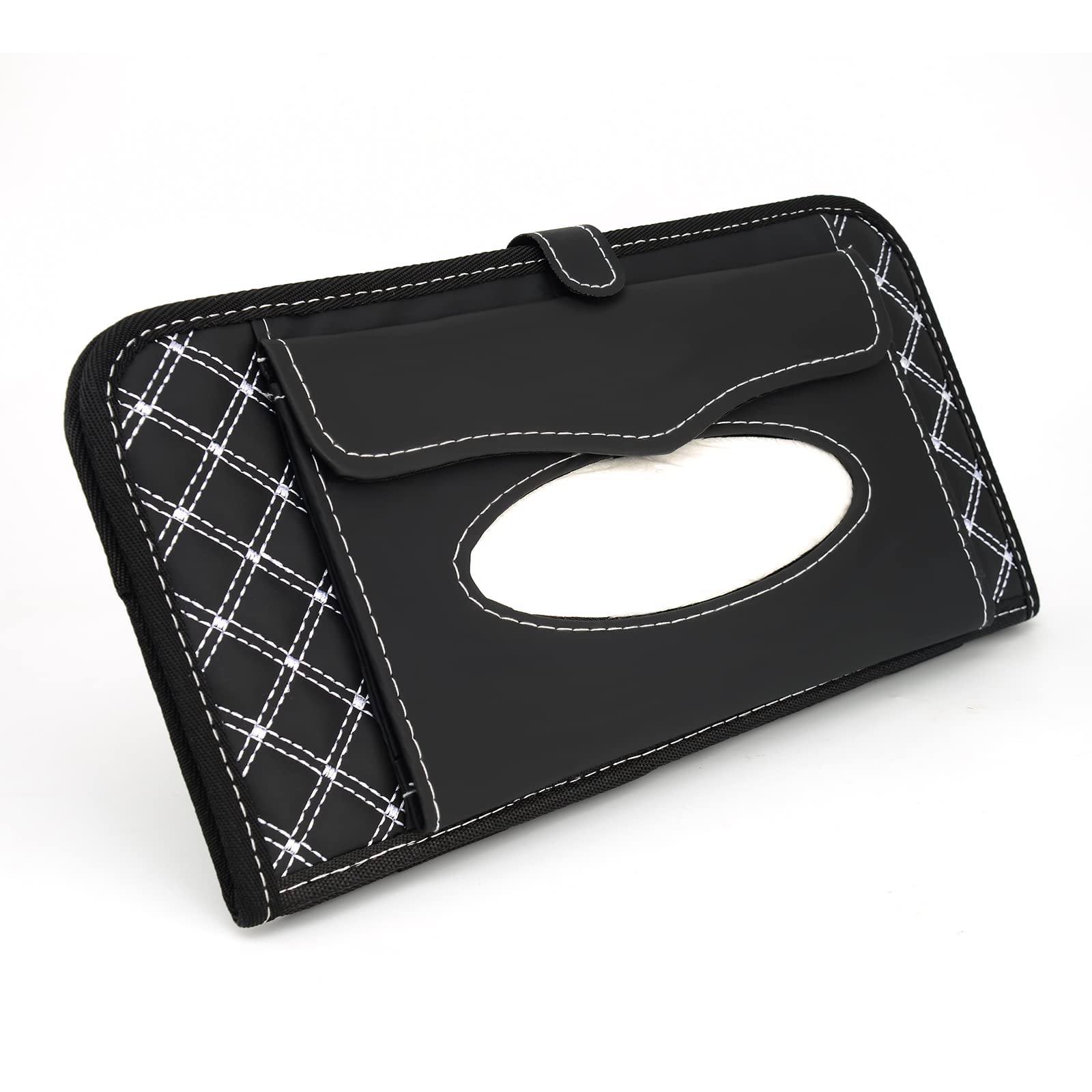 Easy installation with elastic straps fits most sun visors securely.