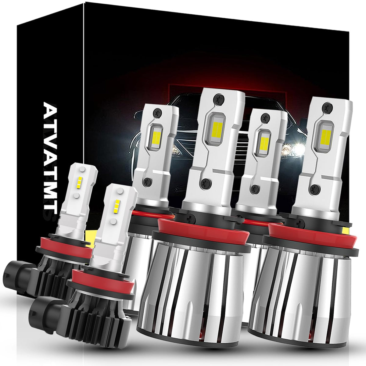 ATVATMT LED fog bulbs for Ford F-Series deliver 6500K cool white light for safer night driving.