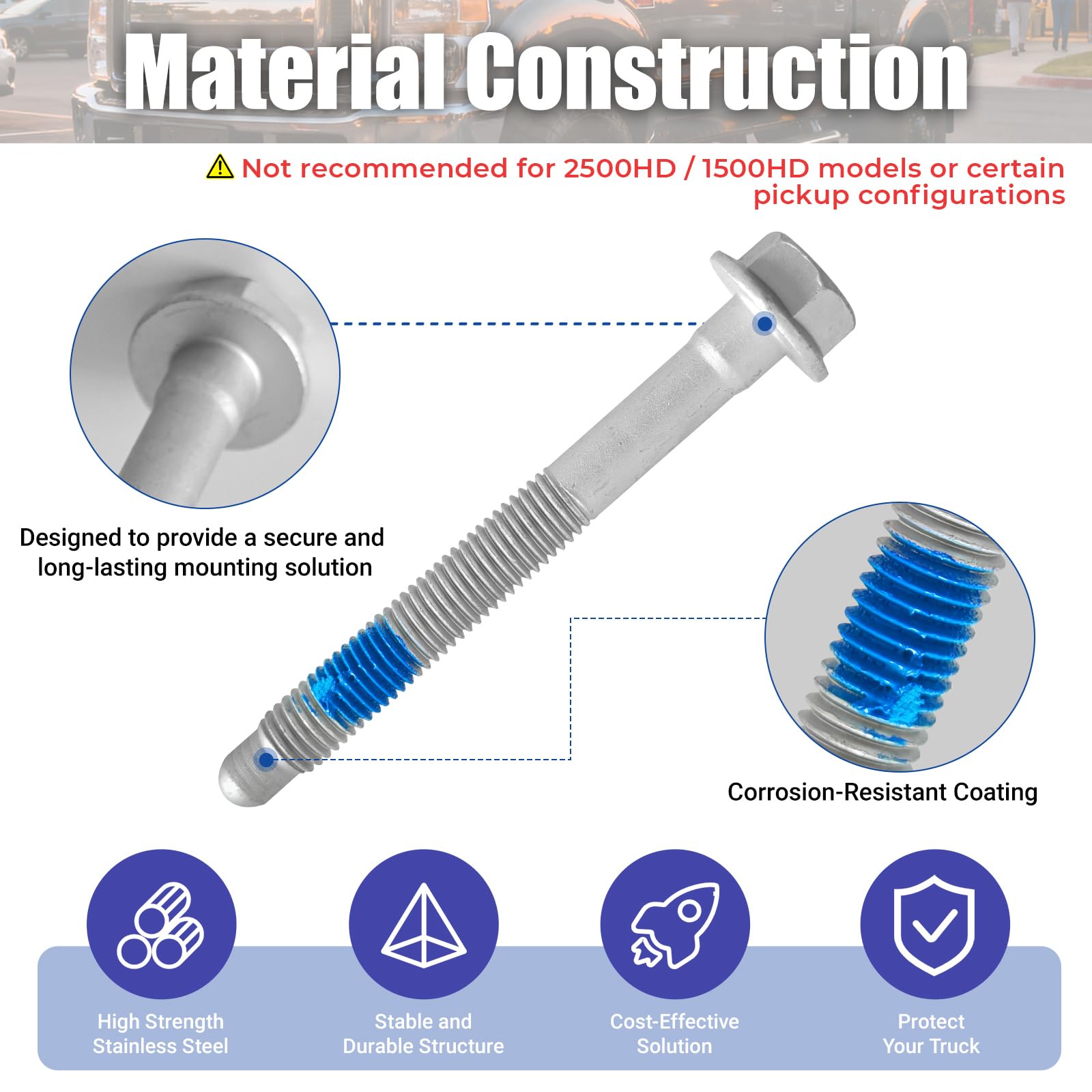 ATZTNUO 7-141 bolts provide strong, lasting attachment.