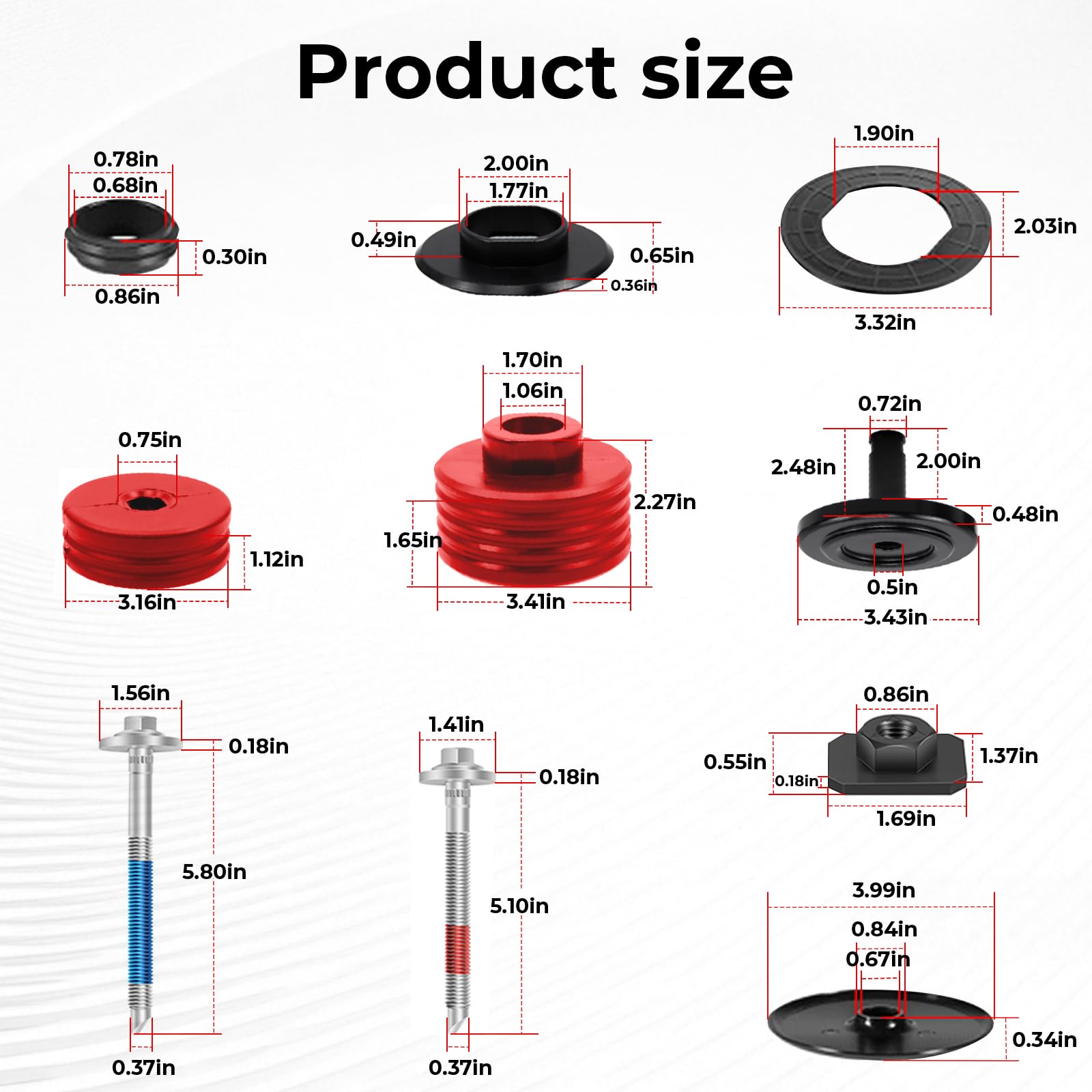 ATZTNUO eight-piece kit with bolts included for installation