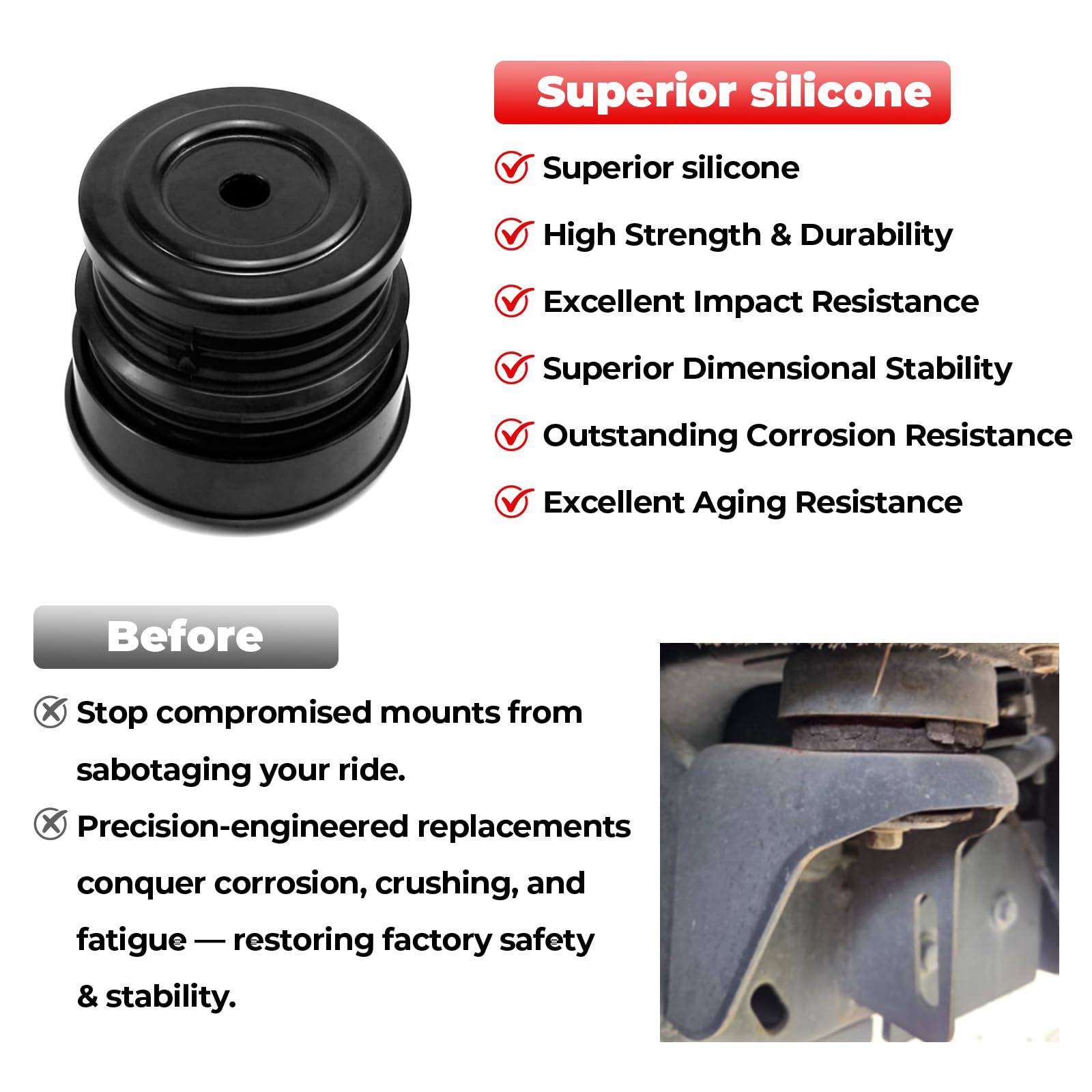 ATZTNUO body mount bushings kit bolts secure installation for long-lasting support