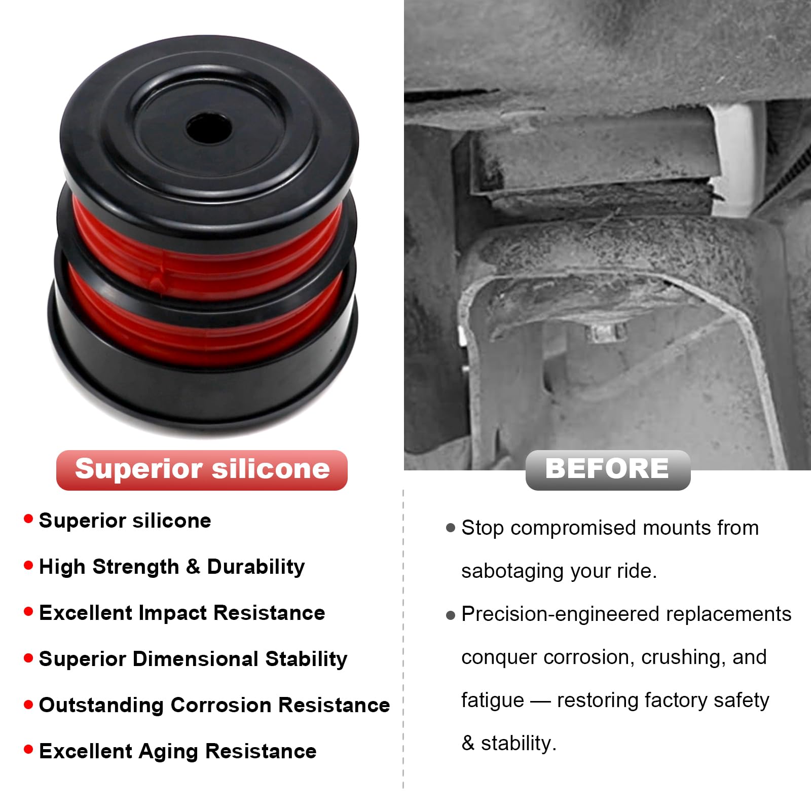 ATZTNUO silicone cab mounts provide lasting flexibility and heat resistance under extreme temps