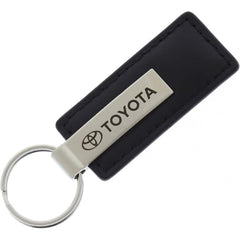 AU-TOMOTIVE GOLD rectangular leather keychain for Toyota, durable daily use.