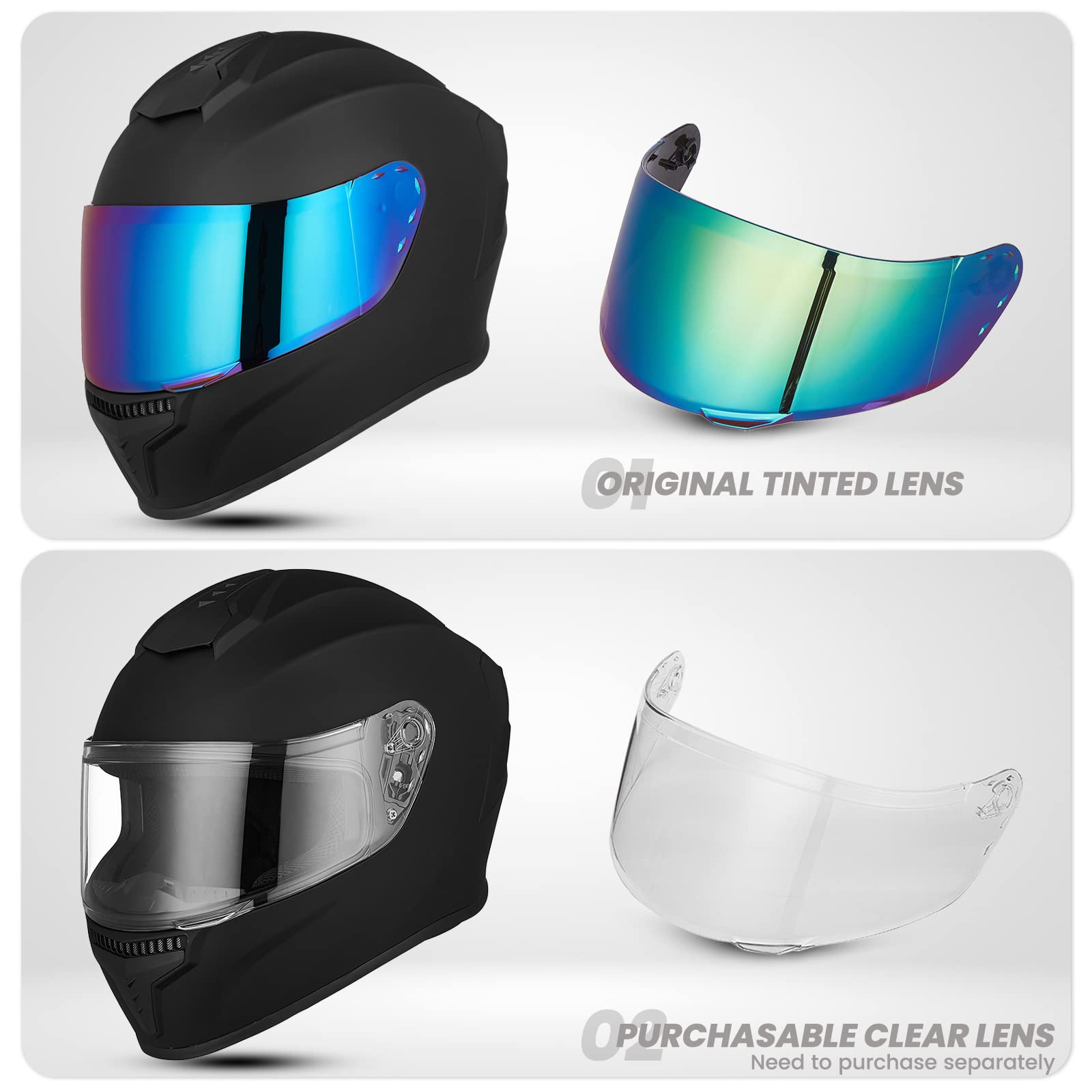 Auboa MD-813 helmet, matte black side view, durable coverage for quick lane changes.