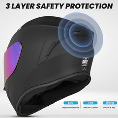 Auboa MD-813 helmet with tinted visor on helmet, improved shade control for sunny commutes.