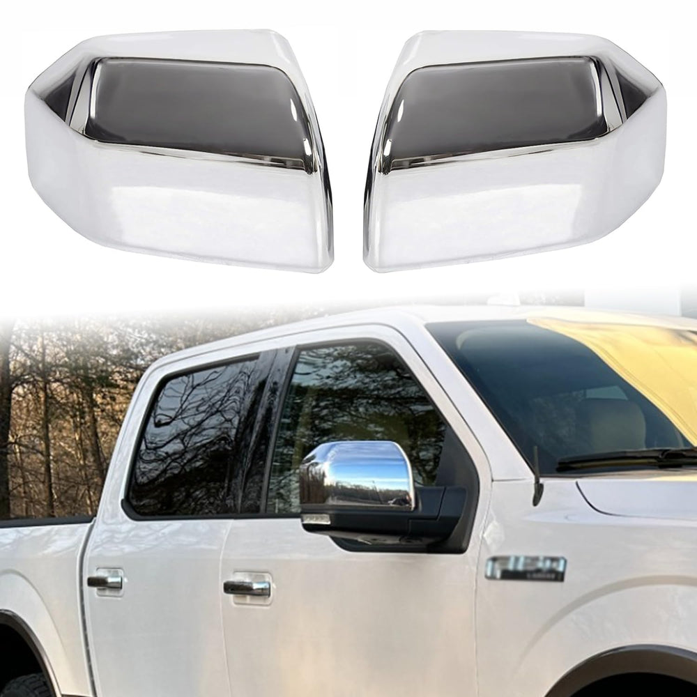 AUCERAMIC chrome plated mirror cover for Ford F-150 protects against scratches and weather.