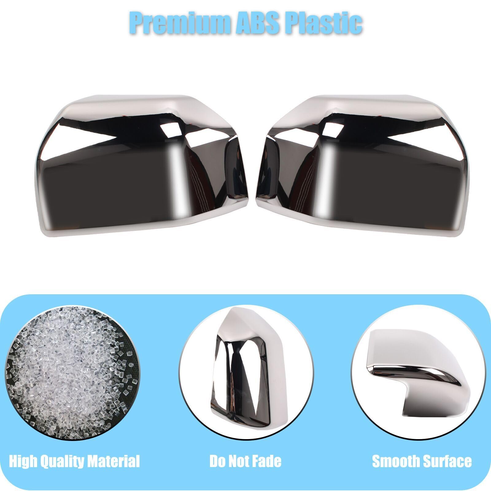 AUCERAMIC chrome overlay for Ford F-150 mirrors resists weather and daily wear.