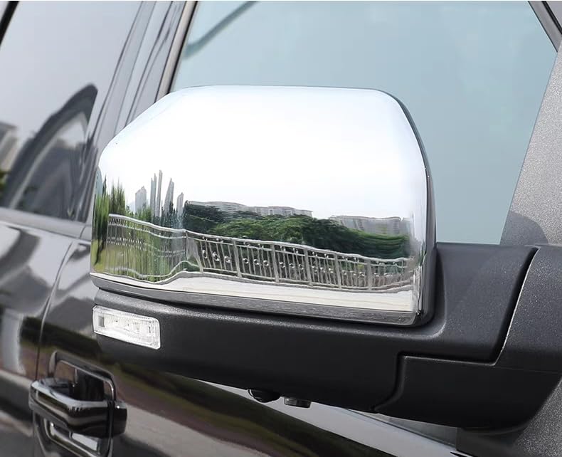 AUCERAMIC chrome finish mirror covers provide easy, non-invasive upgrade for Ford F-150.
